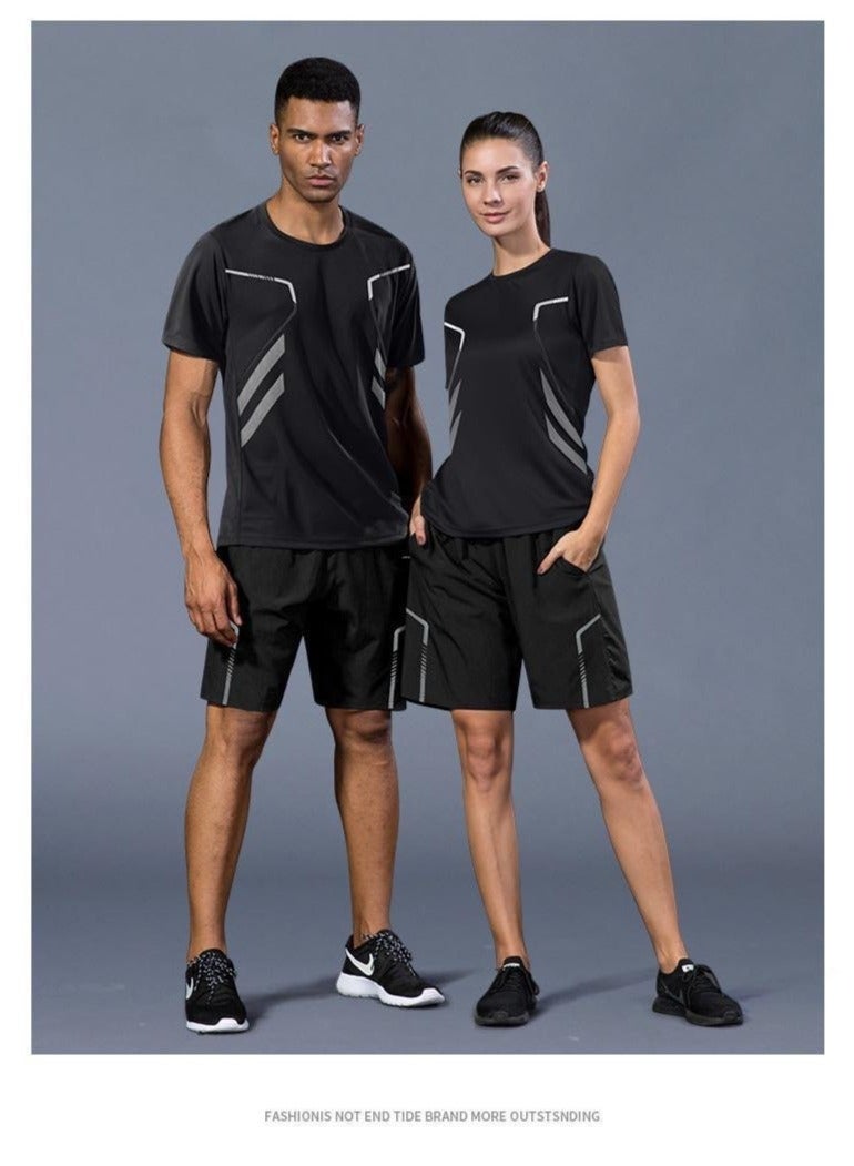 Cuken 2 Piece Men's Running Gear, Lightweight Quick-Drying Sportswear Set, Athletic Clothing for Workout, Gym Training, Running and Casual Wear, Black - Image 5